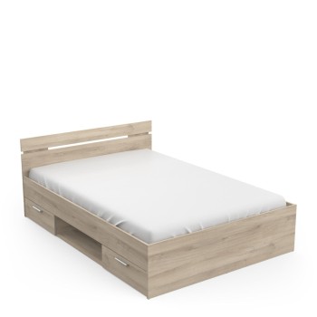 Postelja MICHIGAN (140x200, kronberški hrast, 144,5x204,3x74,2)