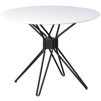 Miza SANTOK (bela + črna, Ø 100x75)