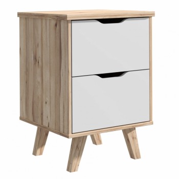 Nočna omarica LALITA (sonoma + bela)