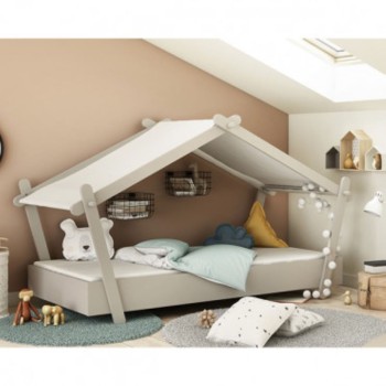 Postelja LODGE (svetlo siva)