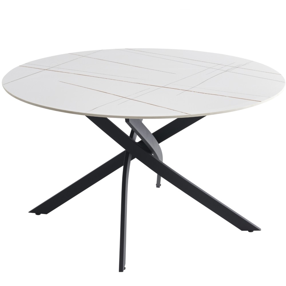 Miza METAX (bela + zlato, Ø 133x76, mat) Miza METAX (bela + zlato, Ø 133x76, mat)
