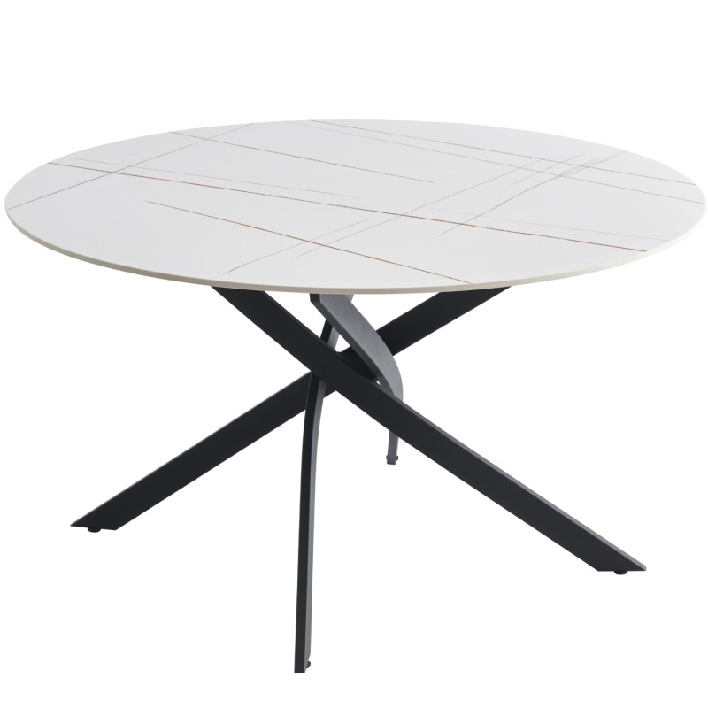 Miza METAX (bela + zlato, Ø 133x76, mat) Miza METAX (bela + zlato, Ø 133x76, mat)
