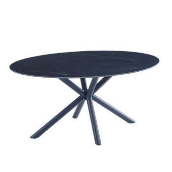 Miza MELIS (160x90x76, črn marmor, mat)