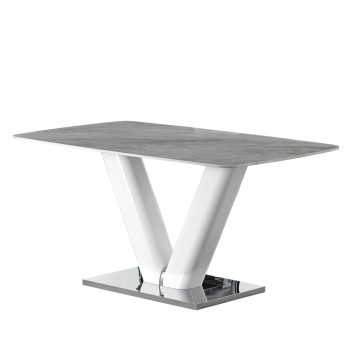 Table BLOOM (160x90x76, siva + bela, mat)