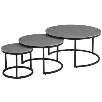 Klubska miza MOAN 2 3-delna (siva, mat)