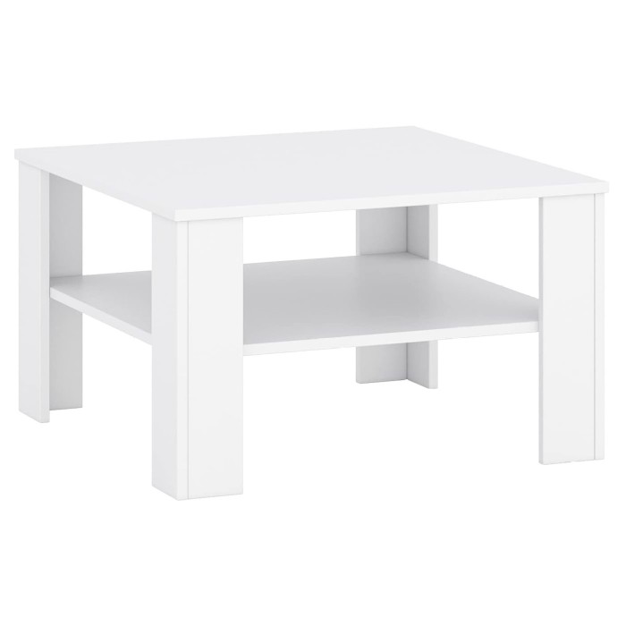 Klubska miza VERNIO (bela, 68x68x41)