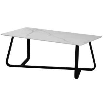 Klubska miza RALOS (120x60x45, bela + zlato, mat)