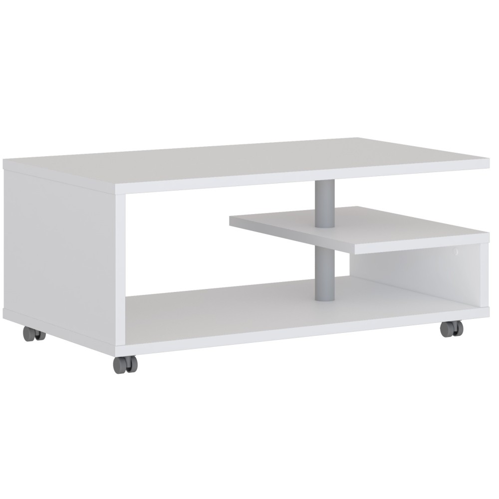 Klubska miza BAILEY (bela, 105x60x45,5)