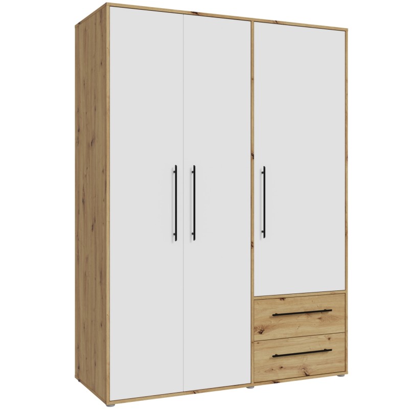 Garderobna omara MOKKARIS 833 (144,5 cm) (hrast + bela, 144,5x59x200) Garderobna omara MOKKARIS 833 (144,5 cm) (hrast + bela, 144,5x59x200)