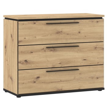 Komoda IZO 211 (hrast + črna, 100x41x82)