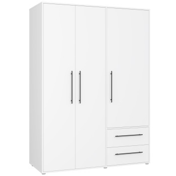 Garderobna omara MOKKARIS 833 (144,5 cm) (bela, 144,5x59x200)