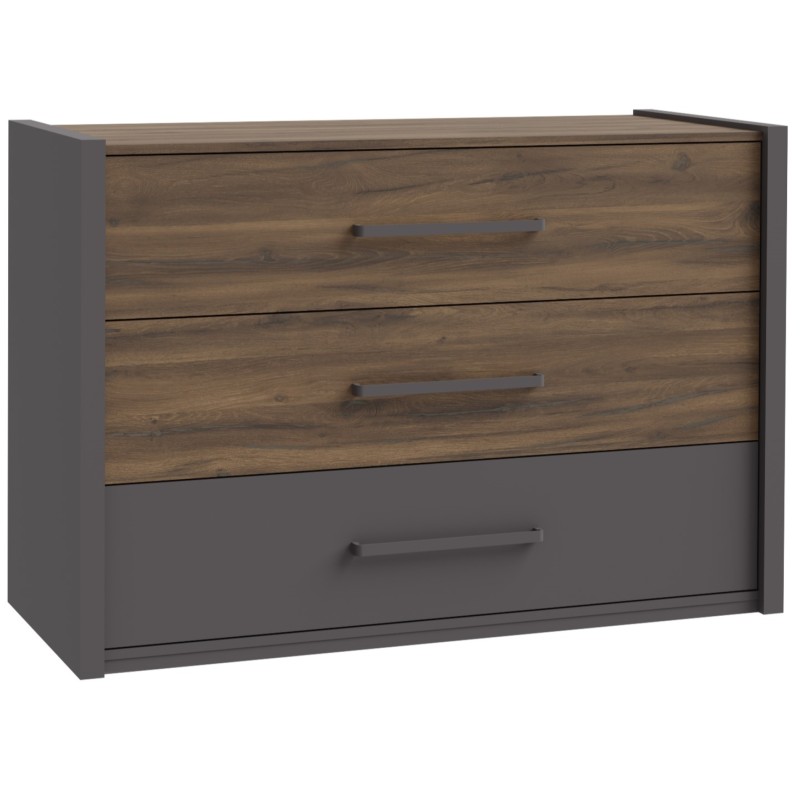 Komoda PEMBURY 215 (temni hrast + siva, 119,5x53x83,5) Komoda PEMBURY 215 (temni hrast + siva, 119,5x53x83,5)