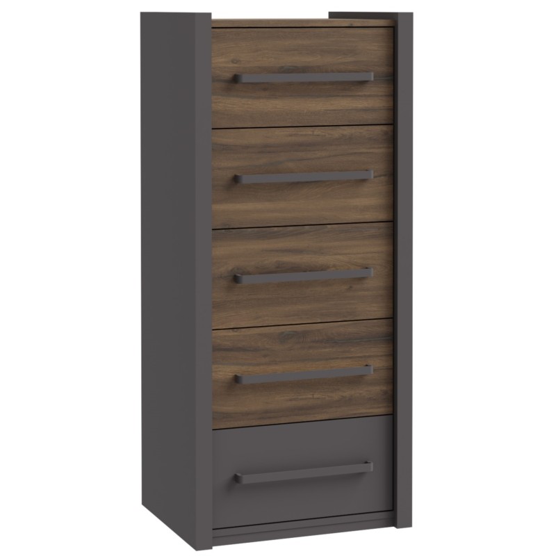 Komoda PEMBURY 217 (temni hrast + siva, 53x42x119) Komoda PEMBURY 217 (temni hrast + siva, 53x42x119)