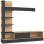 Regal GELUZA (hrast + črna, 205x41,5x192)
