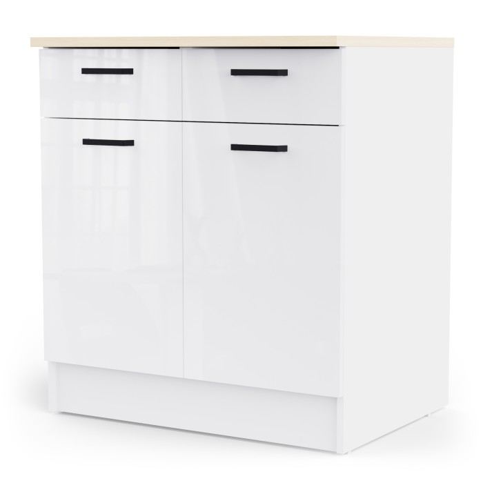 Kuhinjski element BIANCO 6 486967 (svetleč, bela + bela visok sijaj, 80x60x90)