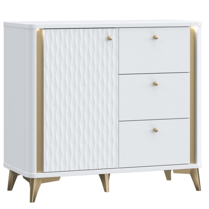 Komoda FORREST HILLS 221 (bela + zlato, 96x41,5x87) Komoda FORREST HILLS 221 (bela + zlato, 96x41,5x87)