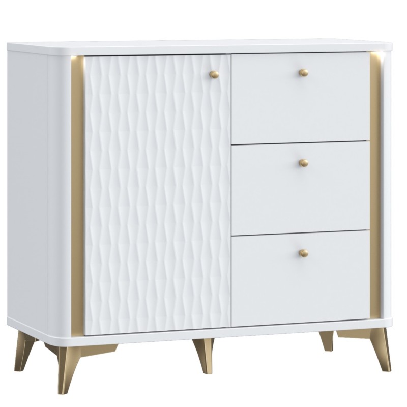 Komoda FORREST HILLS 221 (bela + zlato, 96x41,5x87) Komoda FORREST HILLS 221 (bela + zlato, 96x41,5x87)