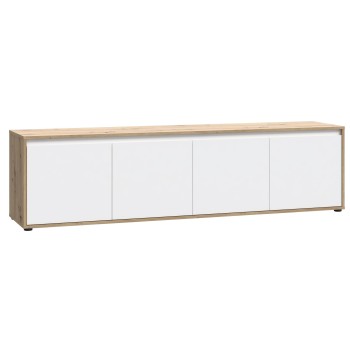 TV komoda SKELPE 142 (hrast + bela, 188x42x50)