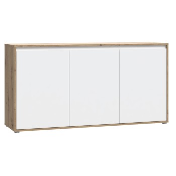 Komoda SKELPE 231 (hrast + bela, 152,5x42x78,5)