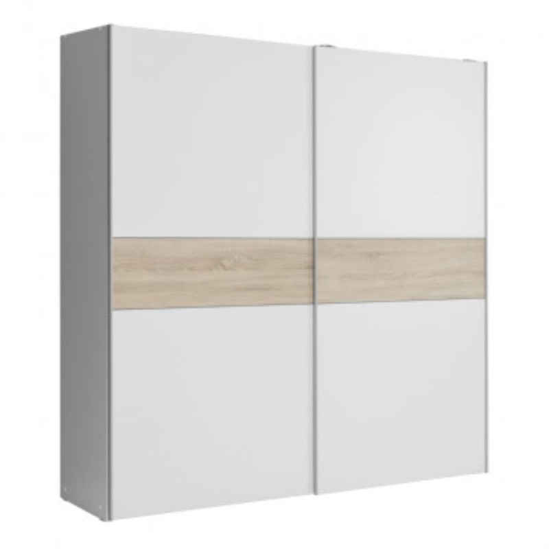 Garderobna omara LONGLINE (170 cm) (bela + sonoma)