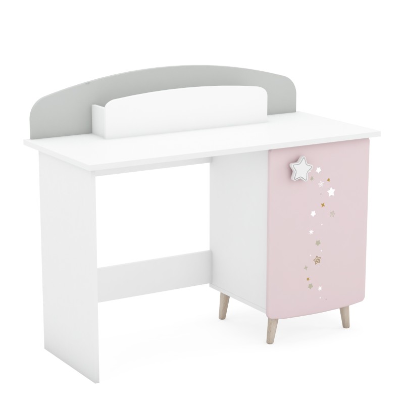 Pisalna miza STELLA (roza + siva + bela)