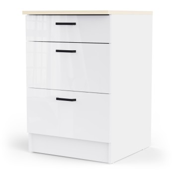 Kuhinjski element BIANCO 3 486964 (svetleč, bela + bela visok sijaj, 60x60x90)