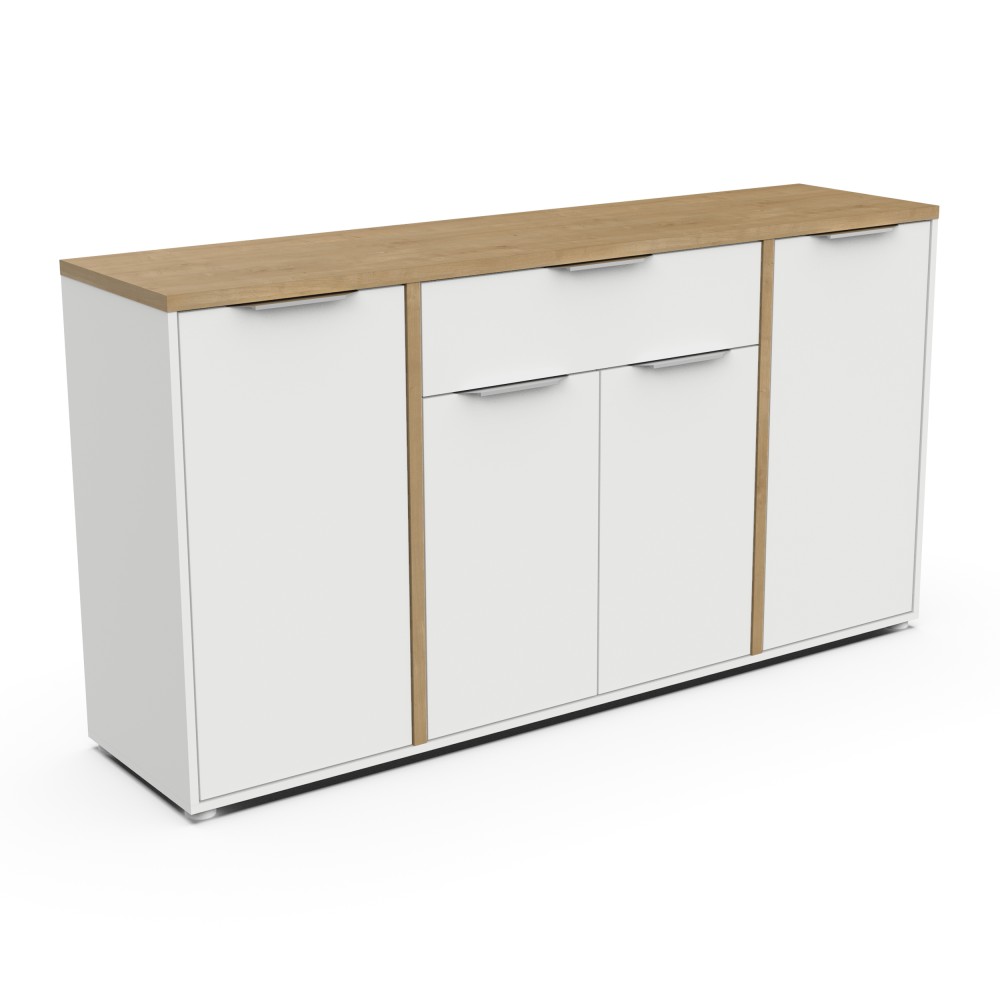 Komoda ACCESS 347761 (bela + rjava, 161x 39,5x85,5) Komoda ACCESS 347761 (bela + rjava, 161x 39,5x85,5)