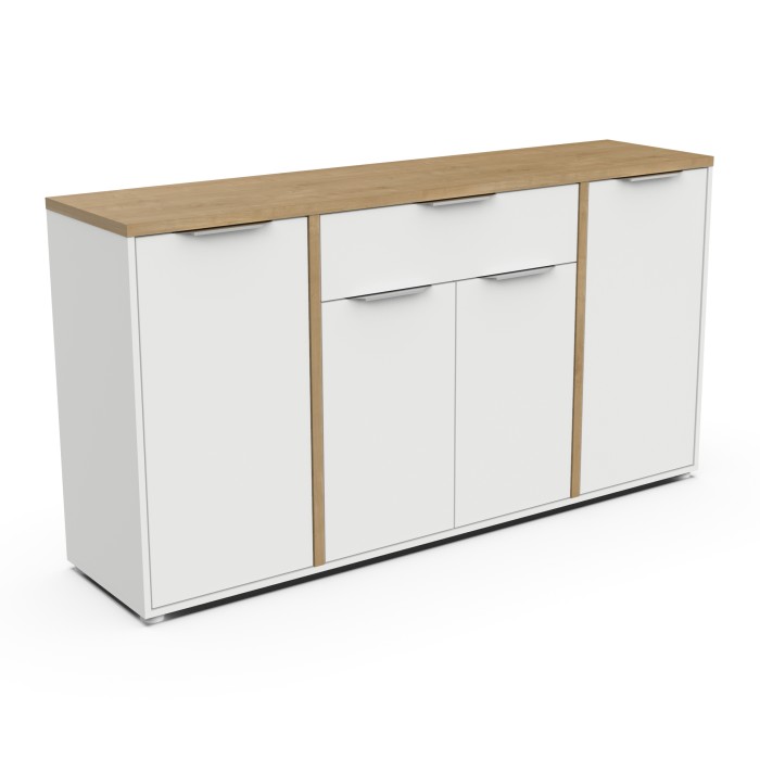 Komoda ACCESS 347761 (bela + rjava, 161x 39,5x85,5)