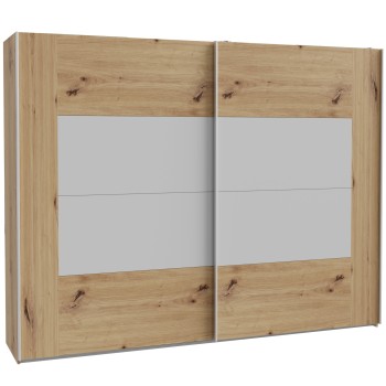 Garderobna omara KASURA 12411 (270 cm) (270x63x210,5, hrast + krem bela)