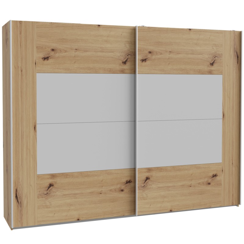 Garderobna omara KASURA 12411 (270 cm) (270x63x210,5, hrast + krem bela) Garderobna omara KASURA 12411 (270 cm) (270x63x210,5, hrast + krem bela)