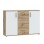 Komoda IKOLI 231 (hrast + bela, 119,5x31,5x81,5)