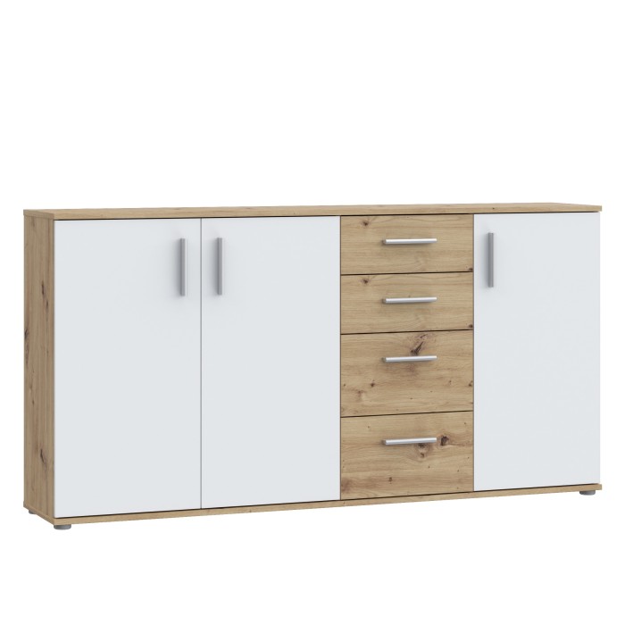 Komoda IKOLI 241 (hrast + bela, 159x31,5x81,5)