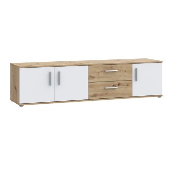 TV komoda IKOLI 041 (hrast + bela, 174,5x41x43)