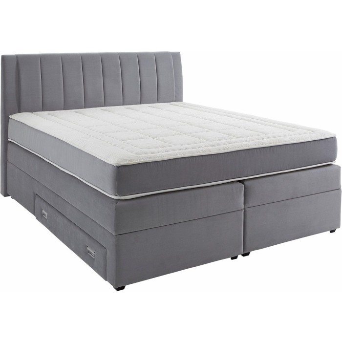 Box spring postelja JASMINA (180x200, 184x200x120, siva - Cosmic new 106)
