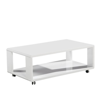 Klubska miza ADIAN III (bela visok sijaj, 105x60x40)