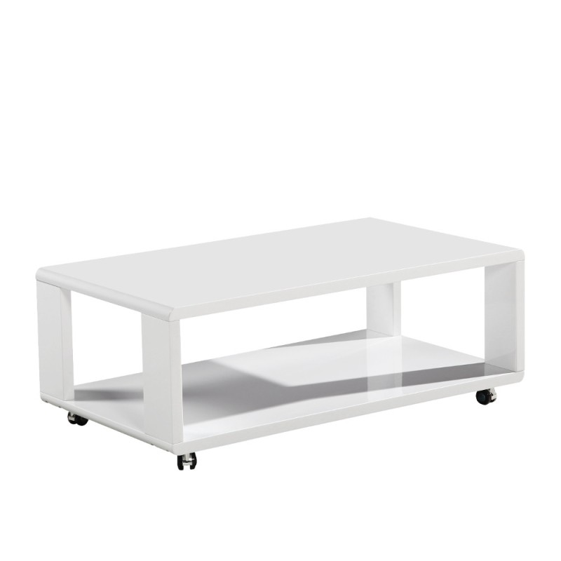 Klubska miza ADIAN III (bela visok sijaj, 105x60x40)