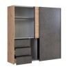 Garderobna omara WINN 200 (200 cm) (hrast + temno siva, Drsna vrata, 200,1x61,2x200,5) Garderobna omara WINN 200 (200 cm) (hrast + temno siva, Drsna vrata, 200,1x61,2x200,5)