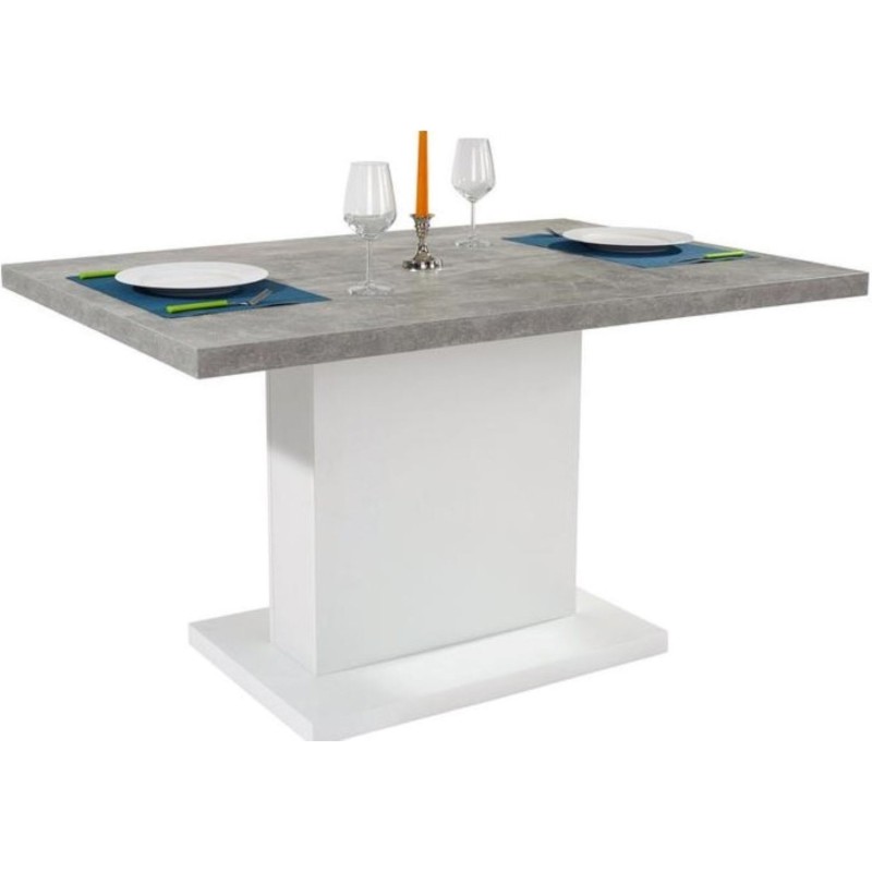 Miza LAVINA 2 (bela + cement, 160x80x74) Miza LAVINA 2 (bela + cement, 160x80x74)