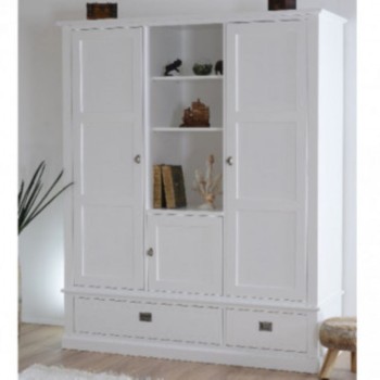 Garderobna omara WIDE (157 cm) (bela)