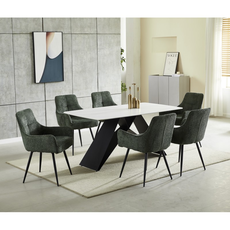 Miza AMAYA (180x90x76, bel marmor, mat) Miza AMAYA (180x90x76, bel marmor, mat)