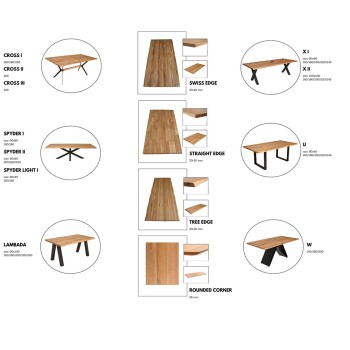 Miza CONNECT - noga CROSS (črna, 240)
