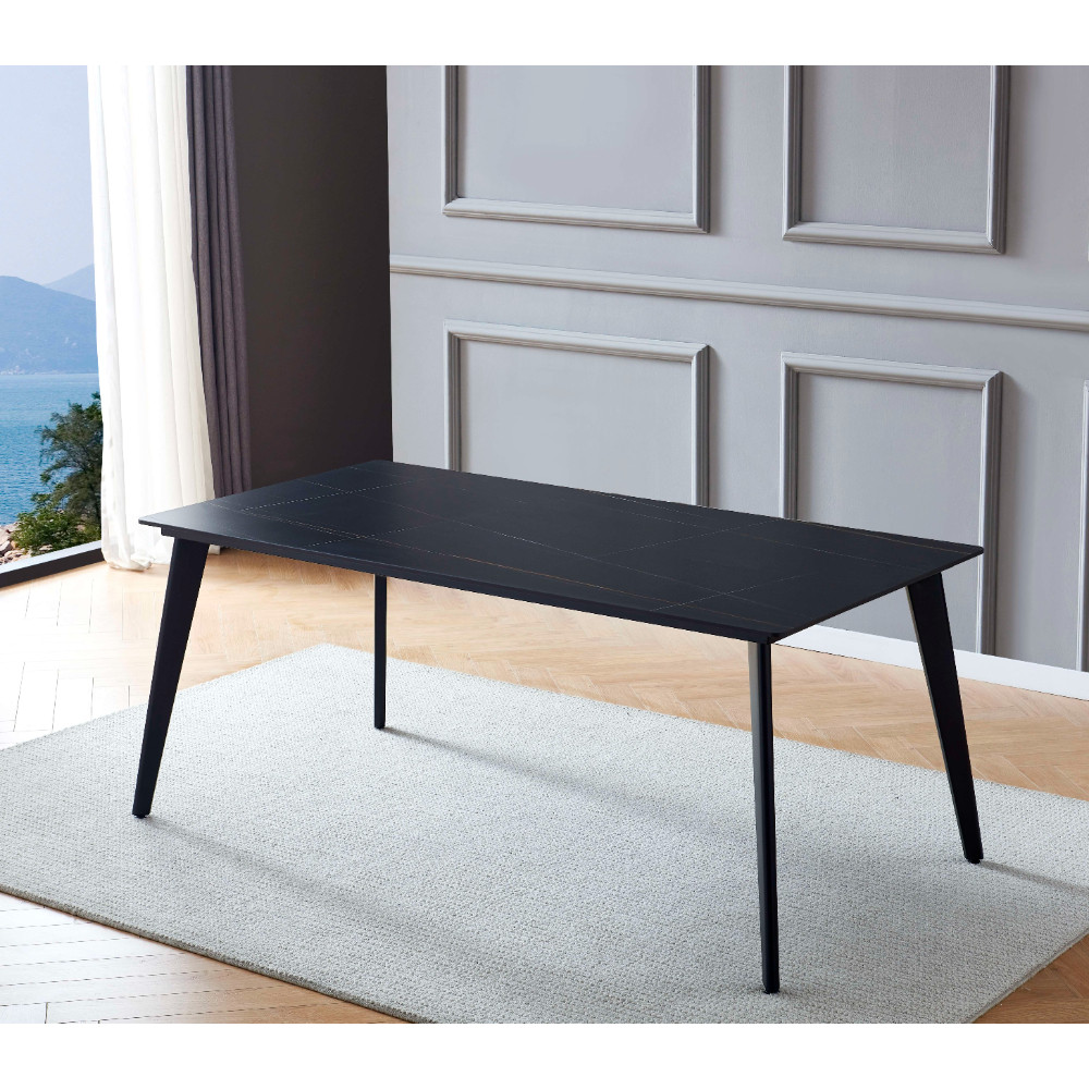 Miza LORELA (črn marmor + zlato, 180x90x75, mat) Miza LORELA (črn marmor + zlato, 180x90x75, mat)