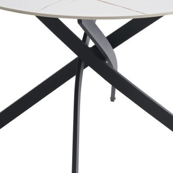 Miza METAX (bela + zlato, Ø 133x76, mat)