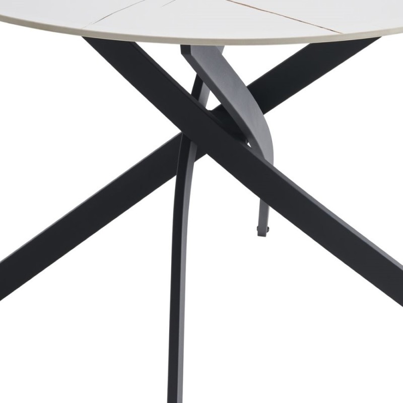 Miza METAX (bela + zlato, Ø 133x76, mat) Miza METAX (bela + zlato, Ø 133x76, mat)