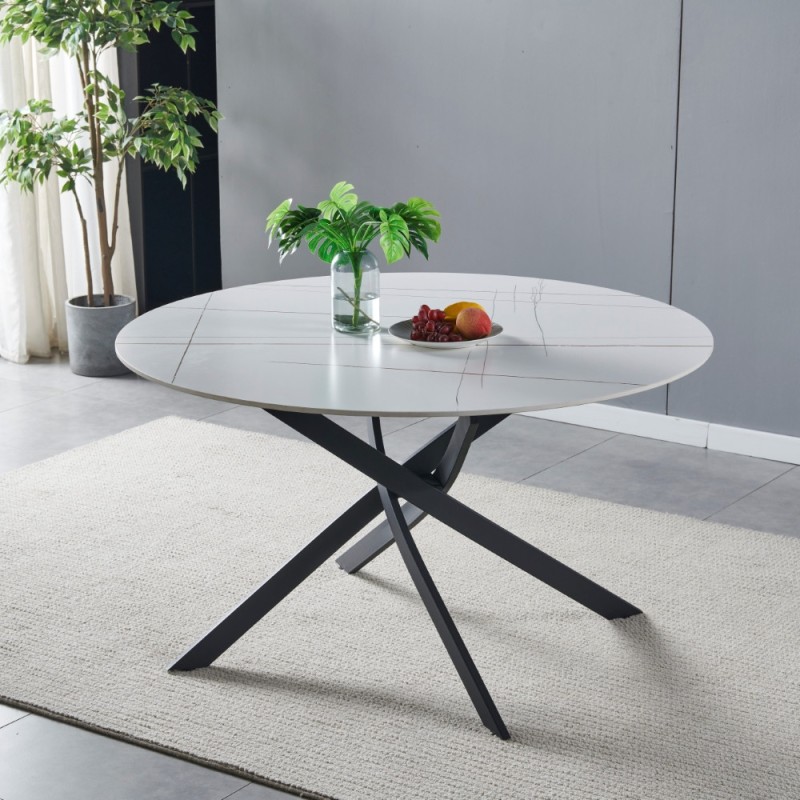Miza METAX (bela + zlato, Ø 133x76, mat) Miza METAX (bela + zlato, Ø 133x76, mat)