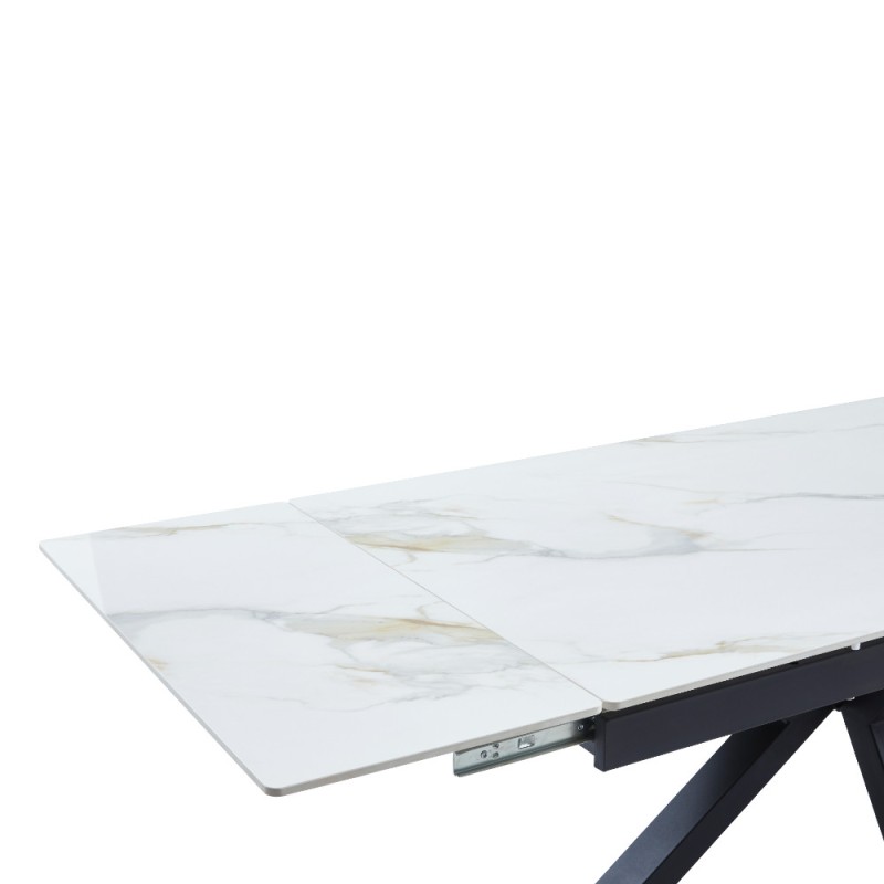 Raztegljiva miza AROSA (bel HG marmor + zlato, 160/240x90x76, svetleč) Raztegljiva miza AROSA (bel HG marmor + zlato, 160/240x90x76, svetleč)