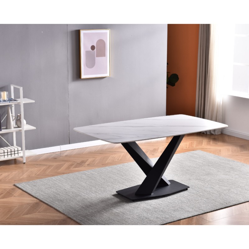 Miza SIRIJ (bel marmor, 180x90x75, mat) Miza SIRIJ (bel marmor, 180x90x75, mat)