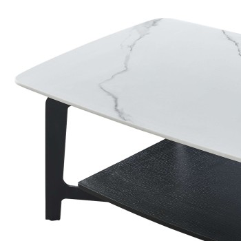 Klubska miza BELIN (bel marmor, mat)