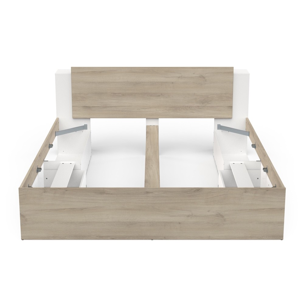 Postelja LIFE 385 (hrast + bela, 185x227x88)