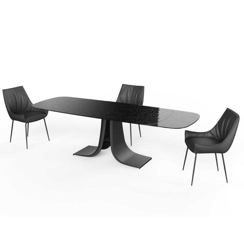Raztegljiva miza BUBBLE (črna, 180-260x95x76) Raztegljiva miza BUBBLE (črna, 180-260x95x76)